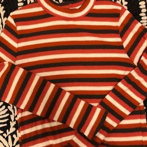 Mock neck striped sweater